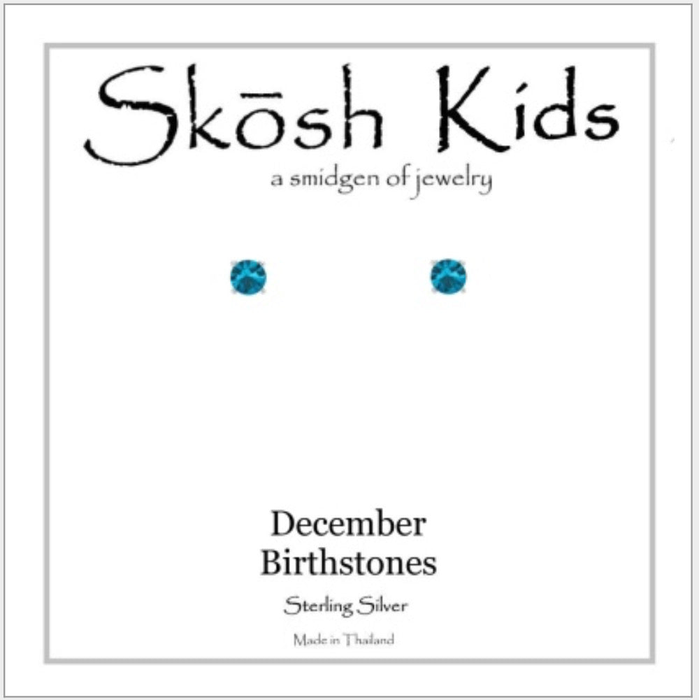 Skosh Kids Birthstone Ear Rings December, Silver 56-146-12