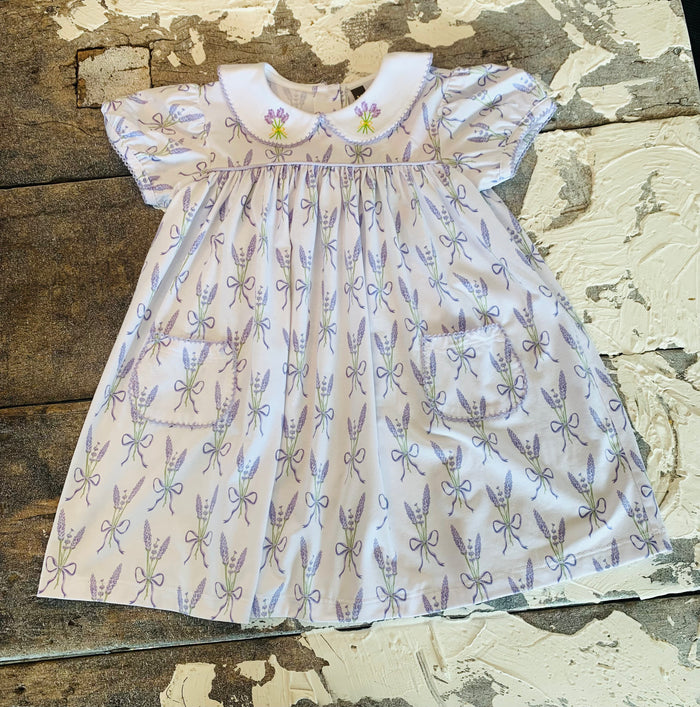 Banana Split Lavender Embroidered Bubble & Dress