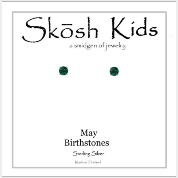 Skosh Kids Birthstone Ear Rings May, Silver 56-141-05