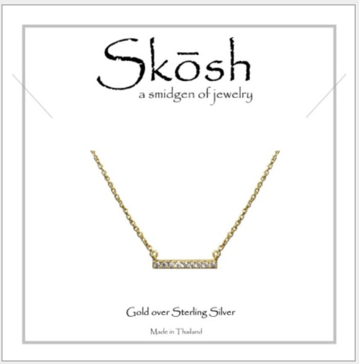 Skosh Short Bar w/ CZ, Gold 57-512-2