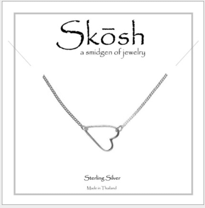 Skosh Open Silver Heart Necklace 55-764