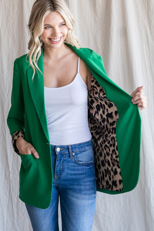 Leopard Lined Blazer