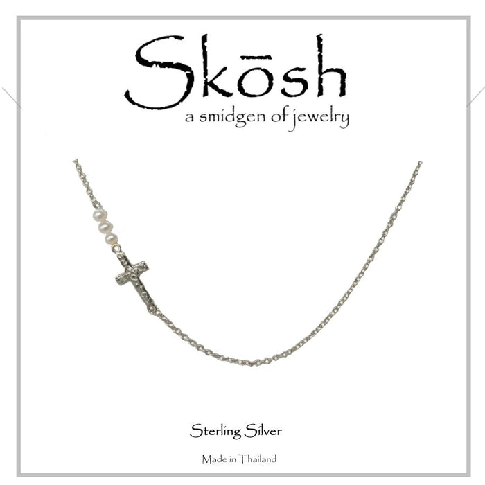 Skosh Cross with 3 Freshwater Pearls 57-538-1 & 57-538-2