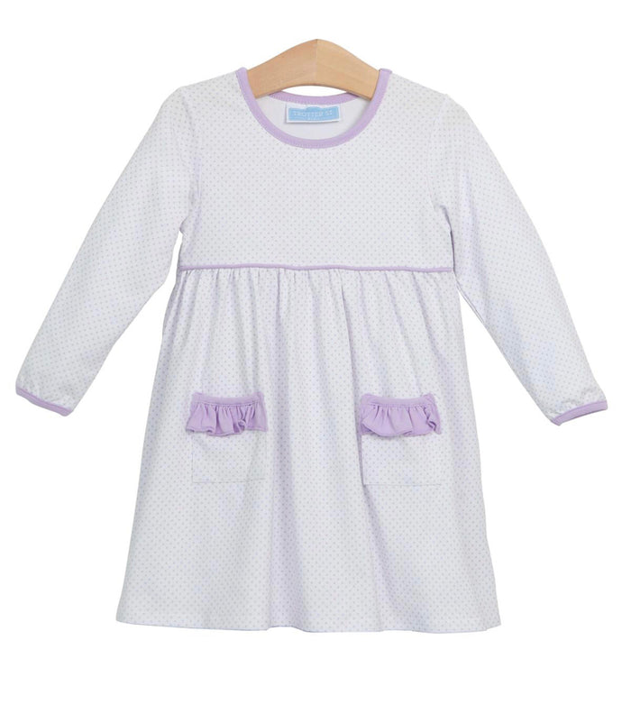 Millie Pocket Dress Lavender Dot